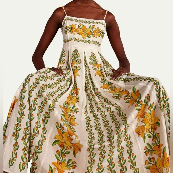 FARM Rio Dresses & Skirts - NWT FARM RIO Off-White Tropical Lightness Sleeveless Maxi Dress